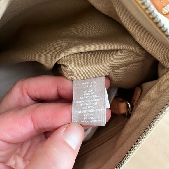 Banana Republic Elegant Cream Leather Clutch with Tan Strap, NWOT